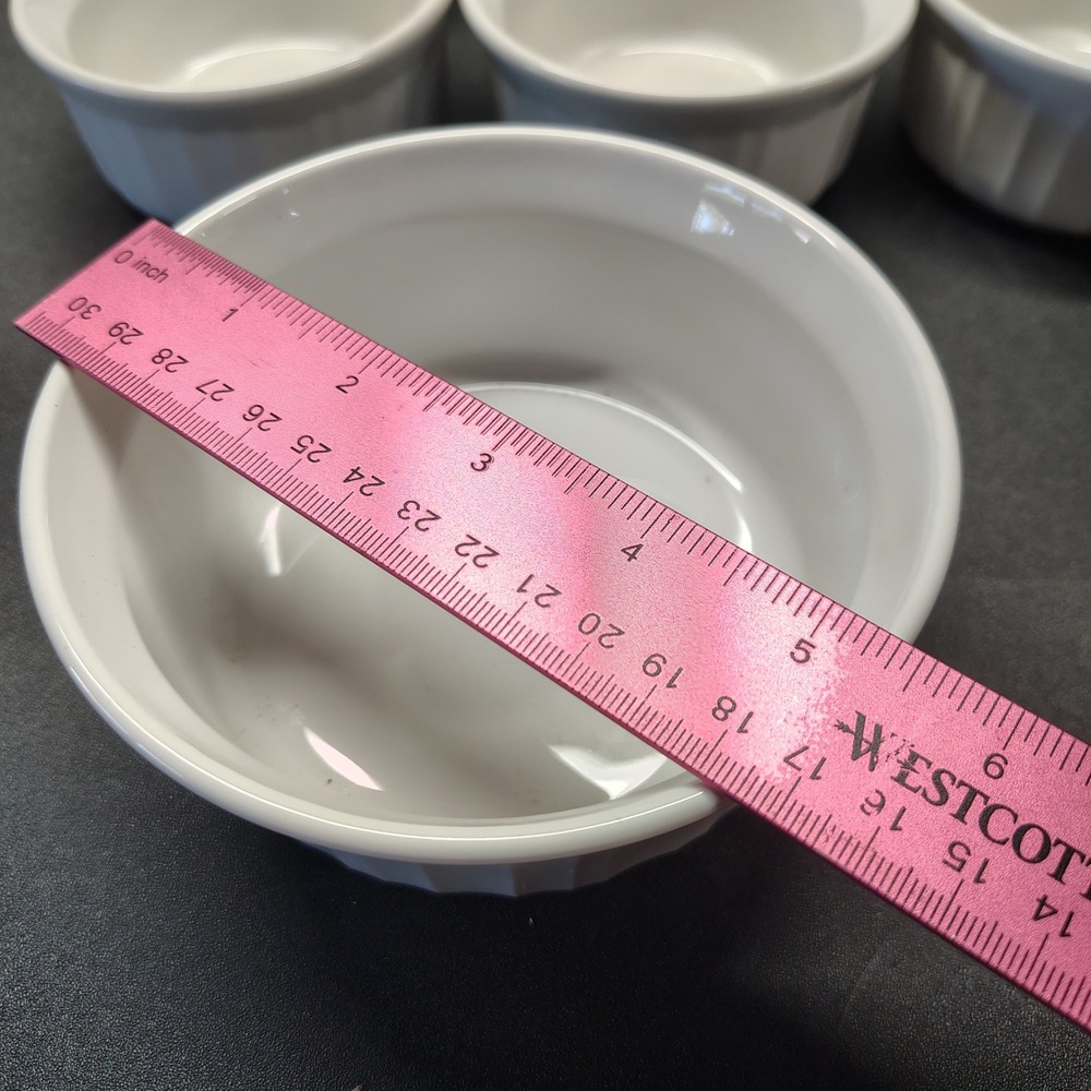 Corning Ware Ramekins White French White Set of 6 small and a medium - Picture 3 of 5